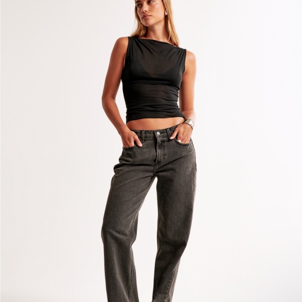 Abercrombie & Fitch Low Rise Baggy Jean 30 Short - Datk Gray